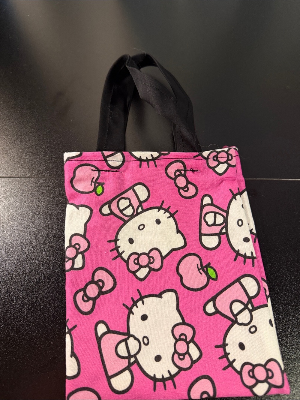 Hello Kitty Pink Tote with Black Handles and White Character Accents